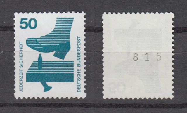 Bund 700 A RM ungerade schwarze Nr. aus 1000er Rolle Unfallverhütung 50 Pf **