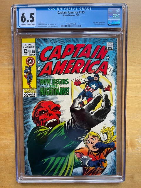 Captain America #115 CGC 6.5 (Marvel 1969) Iconic Red Skull Sharon Carter cover!