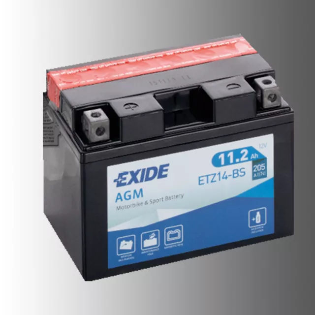 Exide ETZ14-BS/TTZ14S Motorradbatterie 12V 11,2Ah AGM VRLA wartungsfrei