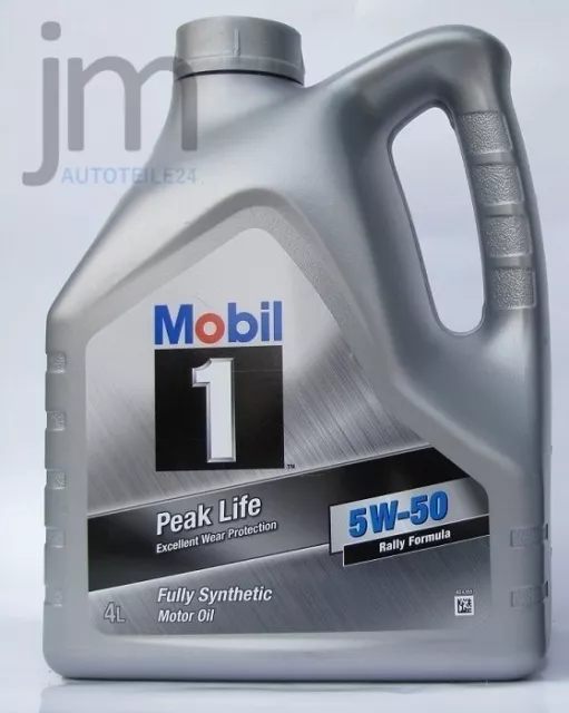 2x4L Erfrischt MOBIL 1 PEAK LIFE 5W-50 Motoröl 8 Liter FS X1 5W50 Rally Formula 3