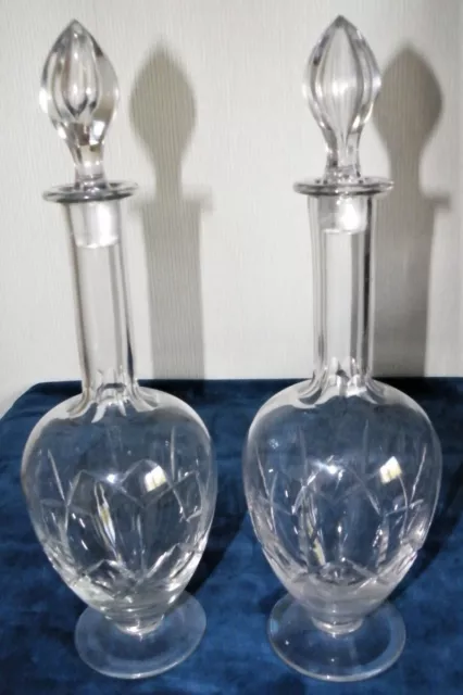 Superbe PAIRE CARAFES Cristal Taillé St LOUIS  ? début 20 éme