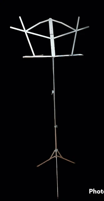 Vintage THE HAMILTON No 600-N Chrome Folding Sheet Music Stand Adjustable w/Case