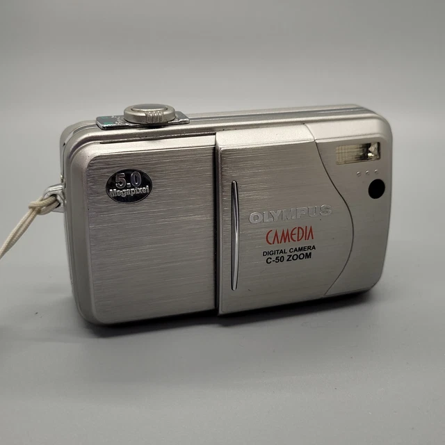 Olympus Camedia C-50 Zoom 5.0MP Compact Digital Camera Silver Tested
