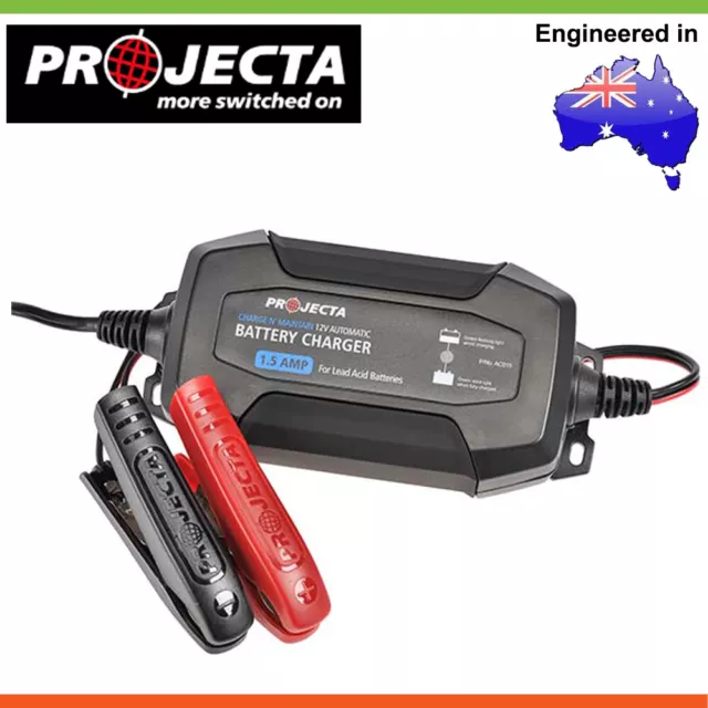 PROJECTA Charge N Maintain 1.5A 12V Battery Charger 4 Stage Auto