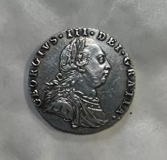 George III 1787 Sixpence Silver Coin VF+