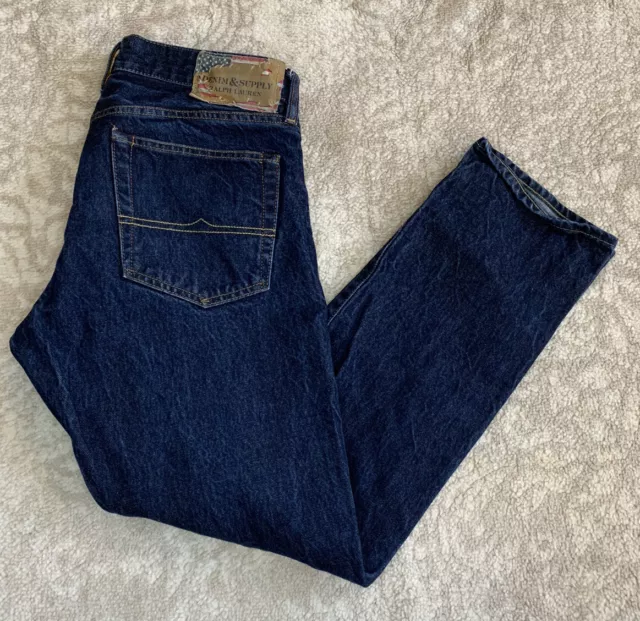 Ralph Lauren Denim And Supply Dark Wash Slim Fit Jeans Mens Size 32 x 30 EUC