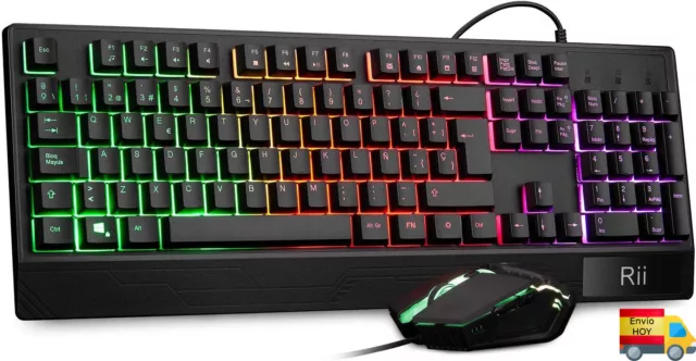 Nuevo Combo Teclado Pc Y Raton Usb Retroiluminados Ordenador Español Ñ