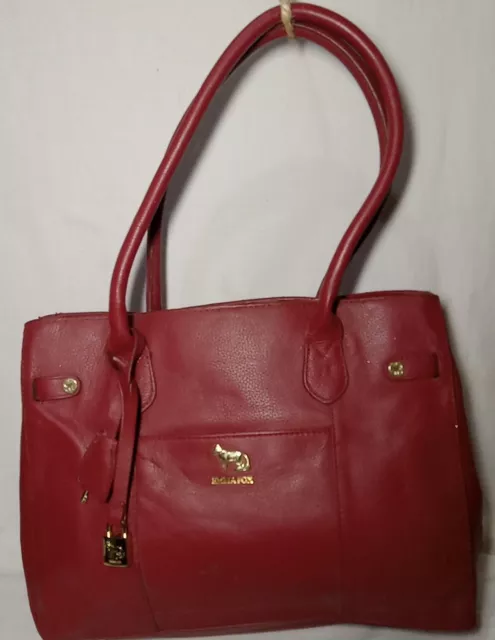 Emma Fox Red Leather Shoulder Bag Purse