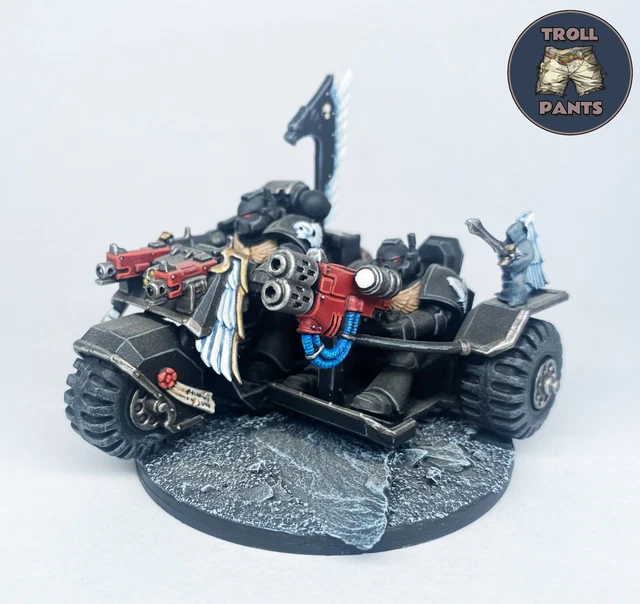 Figurine Warhammer 40K Space Marines Attack Bike, Boîte OOP Firstborn, Années 2000