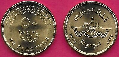 EGYPT (50 Qirsh)50 PIASTRES 2015 UNC NEW BRANCH OF SUEZ CANAL,2 SHIPS AND THE LO