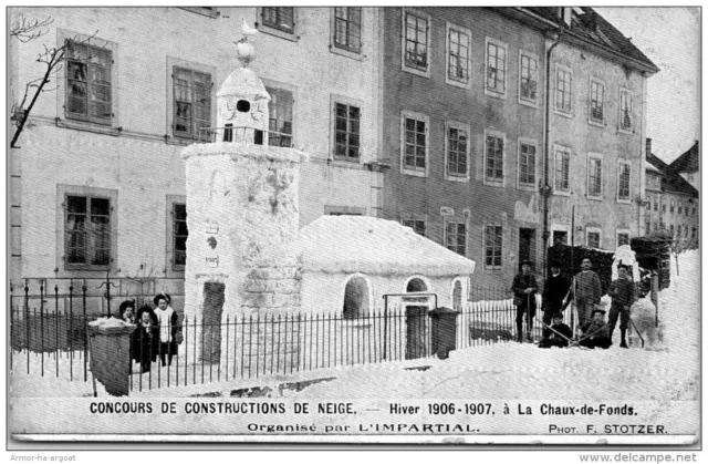 SUISSE - NE - LA CHAUX DE FONDS - concours de neige 1906-1907