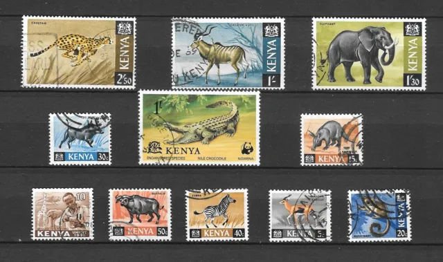 Lot Briefmarken Afrika Kenia Kenya, Motive Tiere, gestempelt