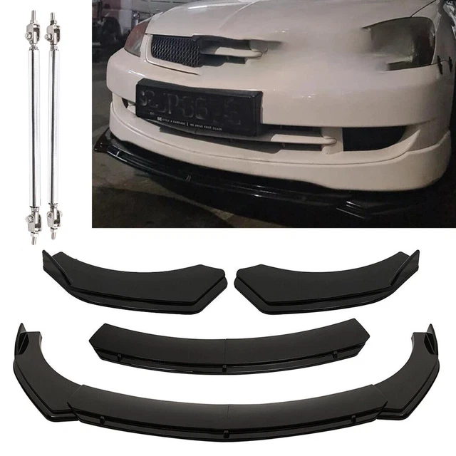 FRONT BUMPER LIPS Splitter Spoiler Body Kit +Strut Rods For Mitsubish