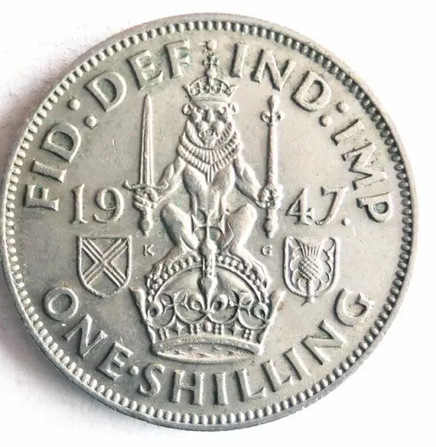 1947 GREAT BRITAIN SHILLING - Excellent Coin - FREE SHIP - Bin #312