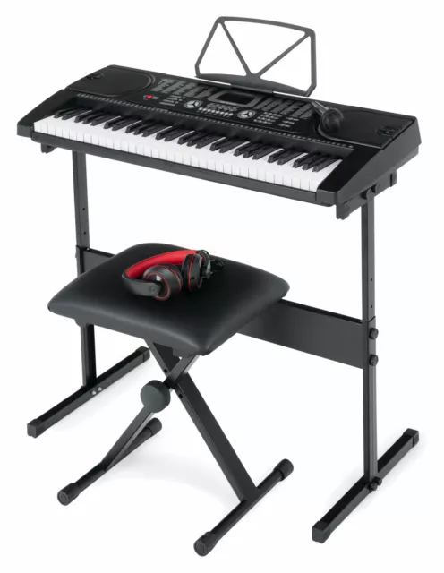 Clavier Piano Numerique Electrique Synthetiseur 61 Touches 300 Sons LCD Noir