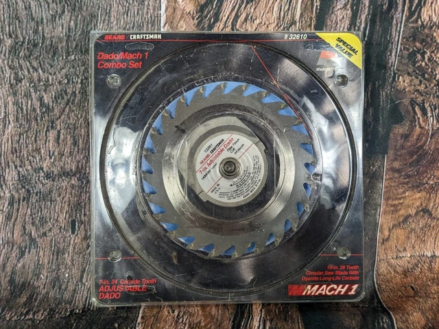 Craftsman 7" 24 Tooth Carbibe Tipped Adjustable Dado Table Saw Blade 9-3261 USA