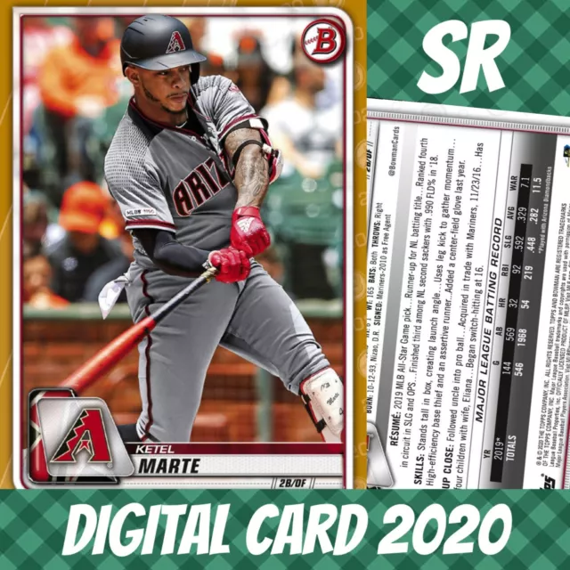 Topps Bunt 20 Ketel Marte Bowman Gold Base  2020 Digital