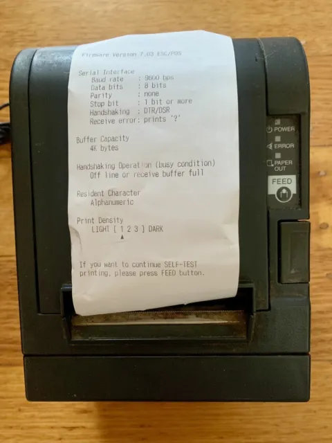 Epson Thermal Printer Cafe Docket Receipt PrinterTM-T88II Model M129C Used