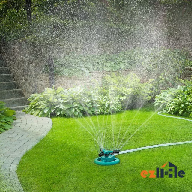 Auto 360° Rotating Sprayer Water Grass Lawn Garden Sprinkler Watering Irrigation
