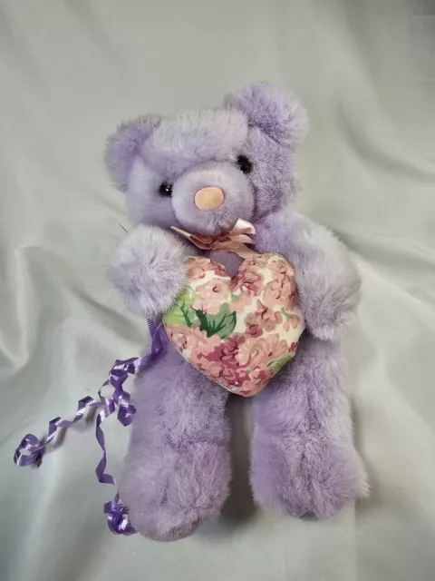 Vintage Original Tag Applause 12” Pink Teddy Bear Heart Plush Valentine
