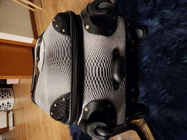 Samantha Brown NWT Luggage Croco Embossed 4 Piece Set, Black Ombre, 21" carry on 4