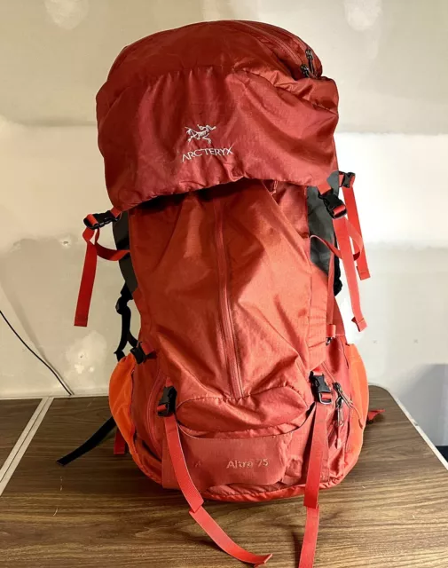 Arc'teryx Altra 75 Backpack Hiking Backpack Diablo Red Two Hip Belts Outdoors