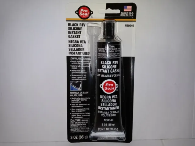 BLACK Silicone RTV 12 Pro Seal 3 oz. Instant Gasket N80046 PROSEAL 1 Case USA 2