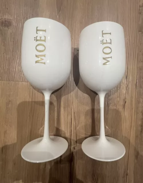 2x Moet Chandon Ice Imperial Gläser weiß Acryl Champagner Gläser NEU