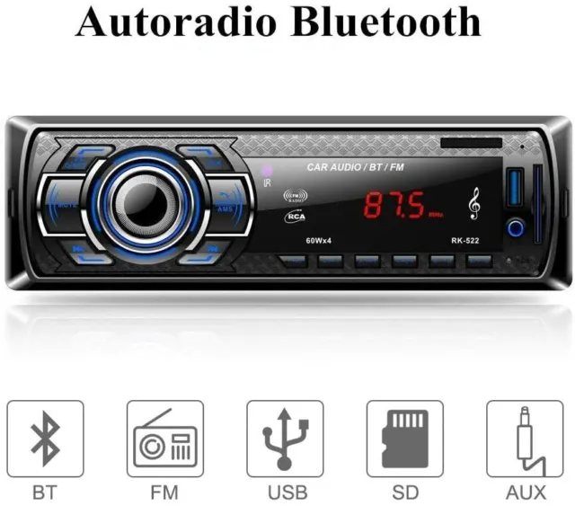Lecteur de voiture Bluetooth Auto USB Radio SD - AUX-IN - FM