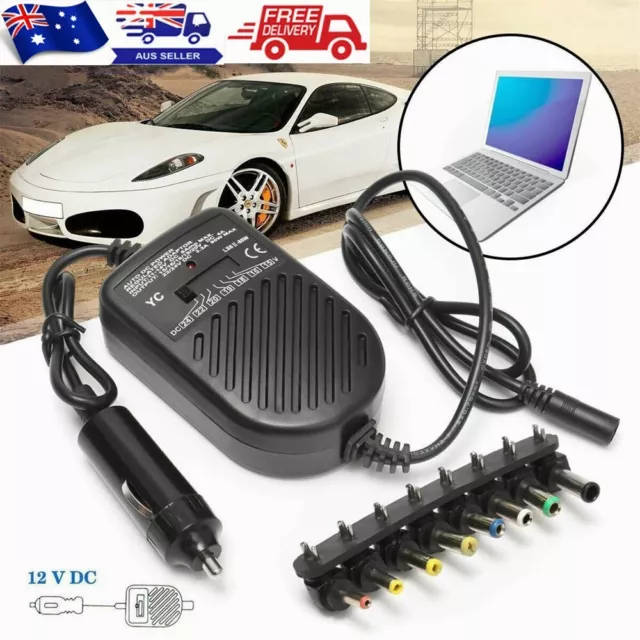 Universal 80W Car Auto Charger Power Supply Adapter For Laptop Notebook + 8 Tips
