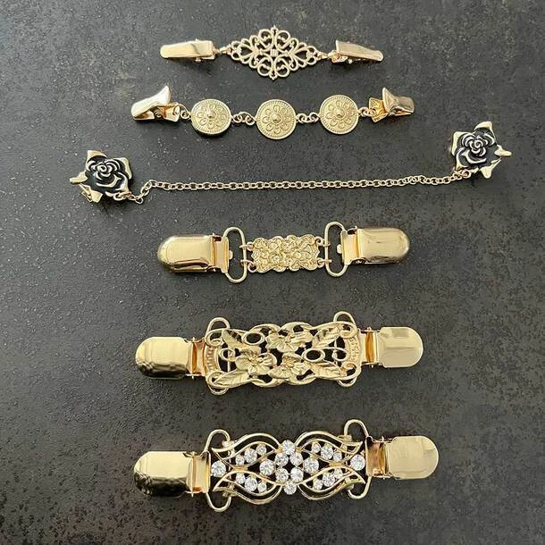 Broches para suéter (juego de 6) - dorados
