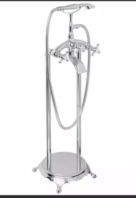 Akdy 3-Handle Freestanding Floor Mount Claw Foot Tub Faucet Bathtub Filler