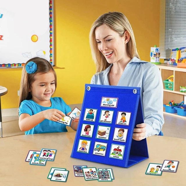 CALENDRIER VISUEL POUR Enfants, Tableau de Routine Quotidienne avec 70 ...