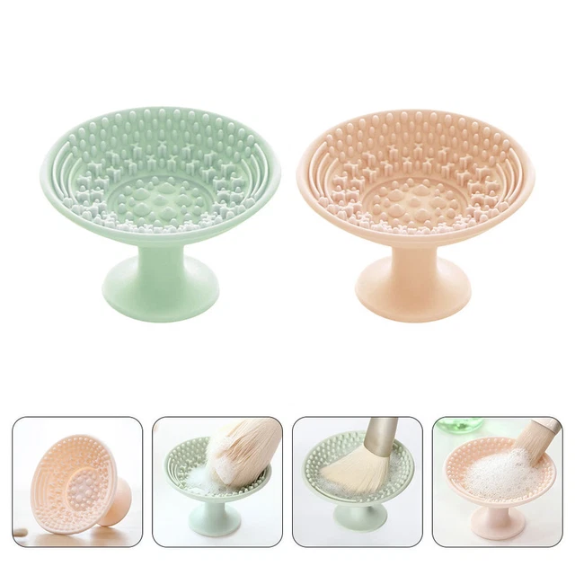 2 PIEZAS Cepillo Alfombra de limpieza Silicona Maquillaje Cepillo de limpieza Lavadora Estera