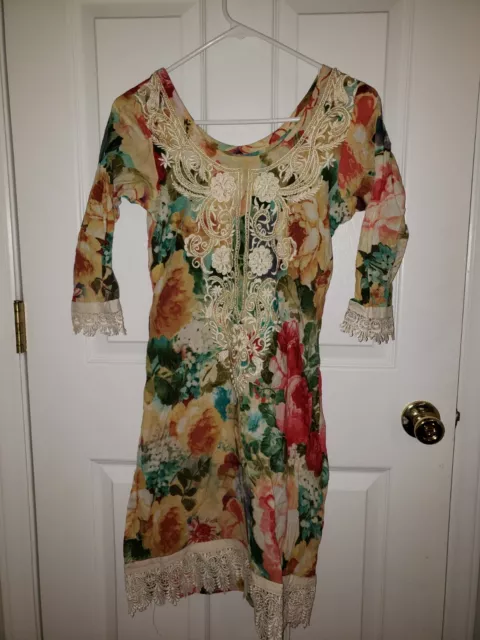 Womens Dress Handmade Vintage Tribal floral size small