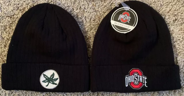 Ohio State OSU Buckeye Leaf Cuffed Knit Winter Beanie Hat Cap Adult Mens NEW