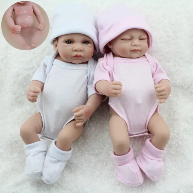 Realistic Reborn Dolls Newborn Baby Twins Full Body Vinyl Silicone Xmas Toy Gift