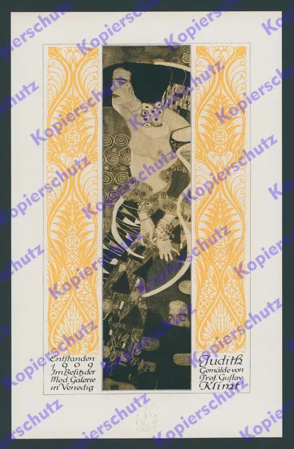 orig Farblitho Gustav Klimt Judith II Frau Erotik Jugendstil Secession Wien 1910