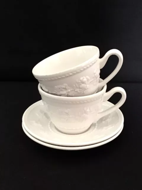 Wedgwood Festivity Tasses Et Soucoupes À Café Blanc Écru Tete-A-Tete Duo Tbe