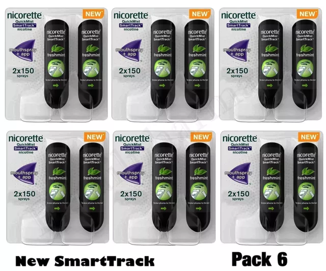 Nicorette Quickmist Smarttrack Menthe Fraîche 1mg 2x150 Paquet 6 Expire Novembre