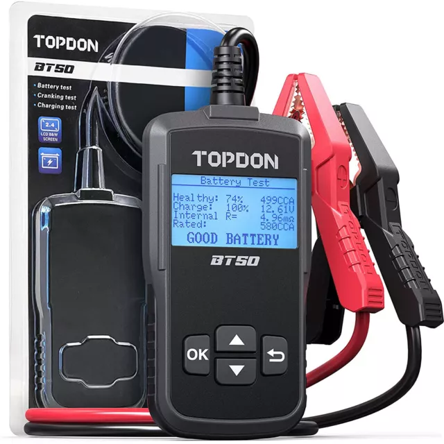 TOPDON 12V Car Battery Tester Cranking Charging Battery Analyzer 100-2000CCA UK