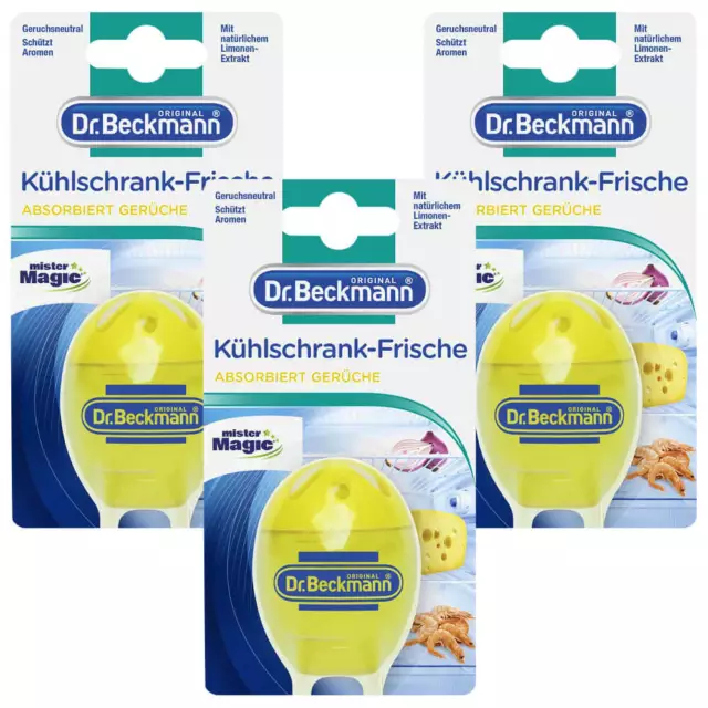 3x 40g Dr. Beckmann Refrigerador Fresco Limonen-Extrakt Absorbe Olores