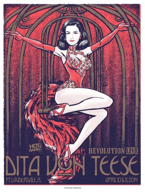 Burlesque Poster / BURLESQUE SHOW - cm. 30x41 poster repro DITA VON TEESE 2