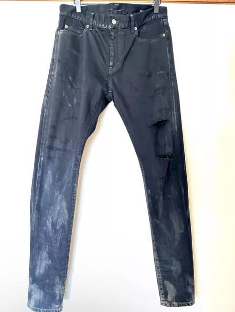 Saint Laurent Fall Winter 2016 oil stained D02 jeans sz 32 Hedi Slimane