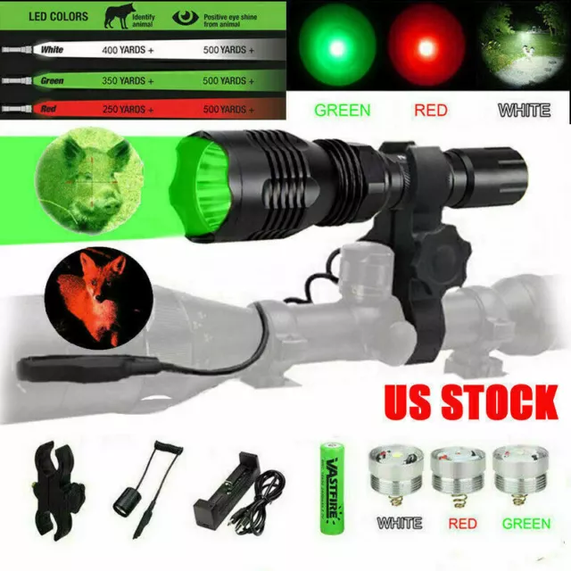 3In1 800Yard Red Green White LED Torch Air Weapon Hunting Scope Mount Flashlight