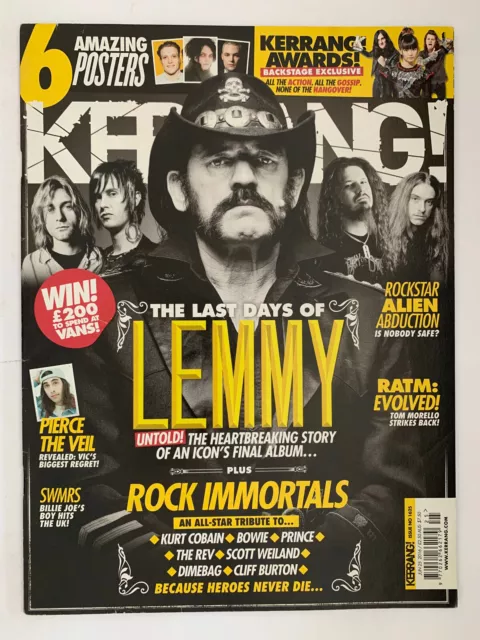 Kerrang Magazine Issue 1625 Motorhead Lemmy Pierce the Veil RATM