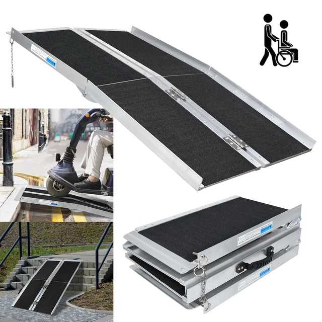 Rampa para silla de ruedas rampa antideslizante escalera de aluminio rampa umbral máx. 272 kg