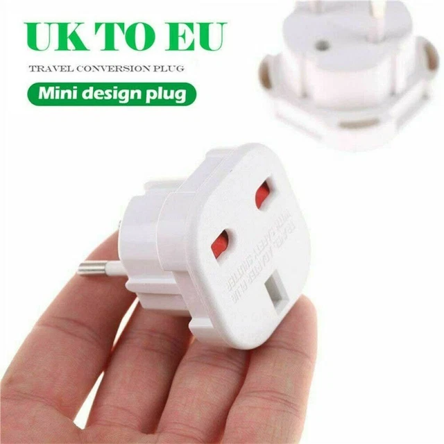 Wall Socket Travel Adapter UK to EU Converter Socket Plug Outlet Connector