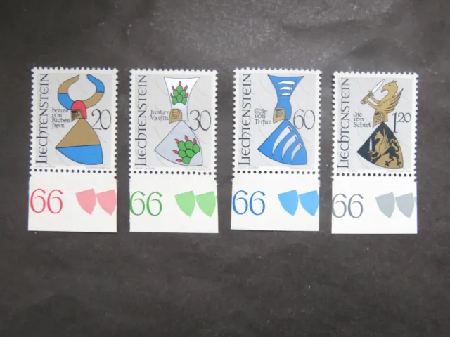 Liechtenstein 1966 Mi-Nr. LI 465 - 468 Coat of Arms Wappen postfrisch kpl.