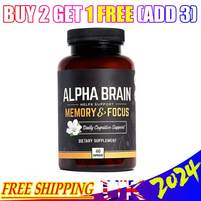 ALPHA BRAIN MEMORY & Focus 60 Capsules Supplement for Men & Women 2024 ...